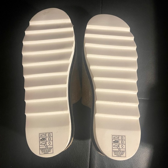 ❌Sold❌Free People Santorini Espadrille Platform Sandal Sz 7.5 RoseGold Leather - Picture 4 of 7